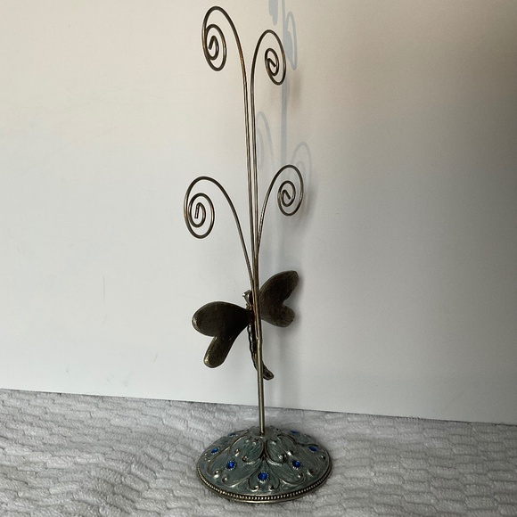 Metal and Enamel Dragonfly Display Stand - Photo or Jewellery Holder - Picture 6 of 16